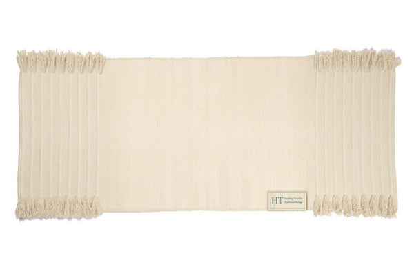 Ayurvedic Plain natural white organic cotton yoga mat, undyed, in a slightly different natural shade