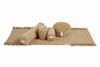 Myrobalan yoga set: clay-brown mat with pranayama pillow, meditation cushion and two yoga blocks