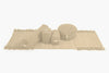 Ayurvedic Plain set: undyed yoga mat with pranayama pillow, meditation cushion and two yoga blocks