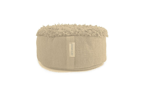 Natural undyed Ayurvedic Plain meditation cushion with the Healing Textiles label