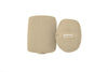 Two natural undyed Ayurvedic Plain yoga blocks with the Healing Textiles label