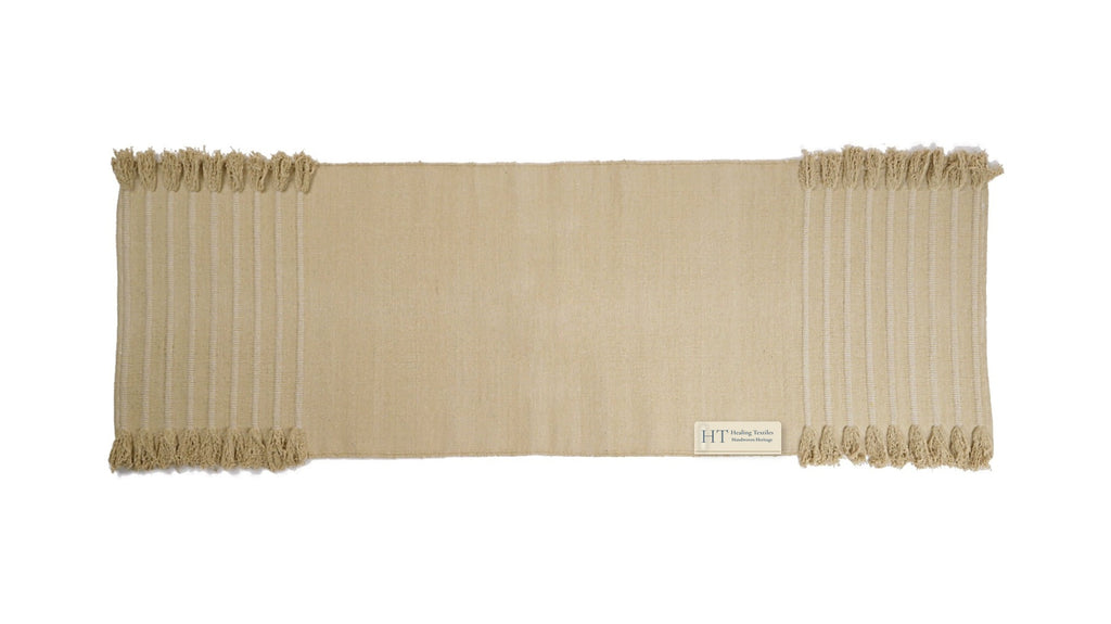 Ayurvedic Plain undyed organic cotton yoga mat with the Healing Textiles label