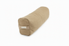 Myrobalan clay-brown pranayama pillow with the Healing Textiles label on its end