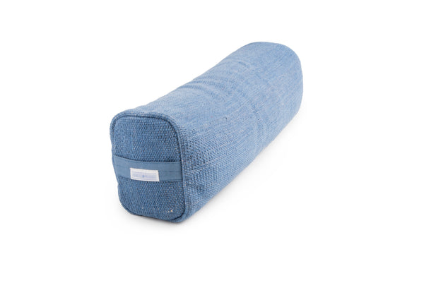 Ayurvastra pranayama pillow in deep Indigo plant dye, handloomed organic cotton cover with buckwheat filling