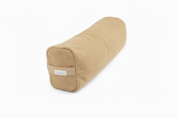 Ayurvastra pranayama pillow in golden Yellow Myrobalan plant dye, handloomed organic cotton cover with buckwheat filling
