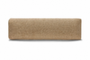 Myrobalan pranayama pillow seen side-on, showing its long, slim shape and woven cotton cover