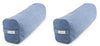 Two indigo blue pranayama pillows side by side
