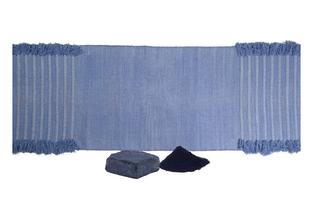 Ayurvastra yoga rug in Verdant Green plant dye, handloomed organic cotton with non-slip latex backing